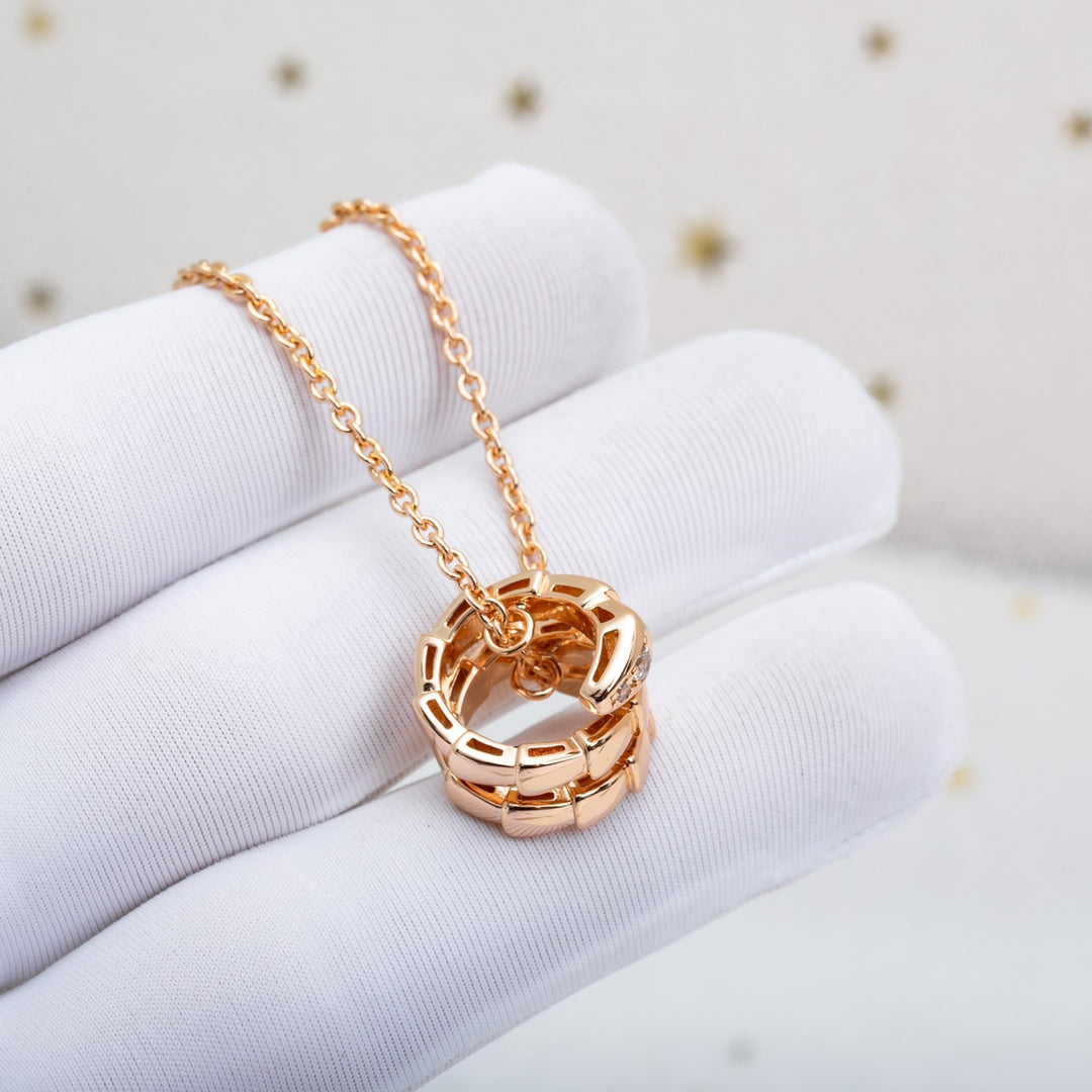 [ECHO ]SERPENTI PINK GOLD NECKLACE DIAMOND