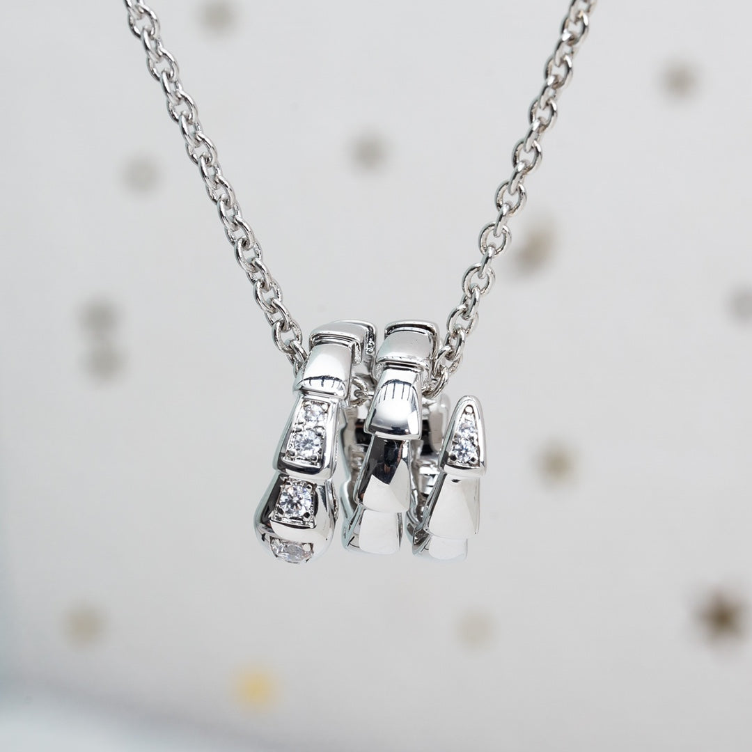 [ECHO ]SERPENTI SILVER NECKLACE DIAMOND