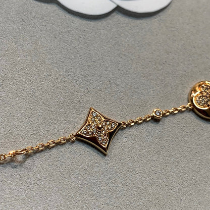 [ECHO ]STAR AND SUN 4 MOTIFS GOLD DIAMONDS BRACELET