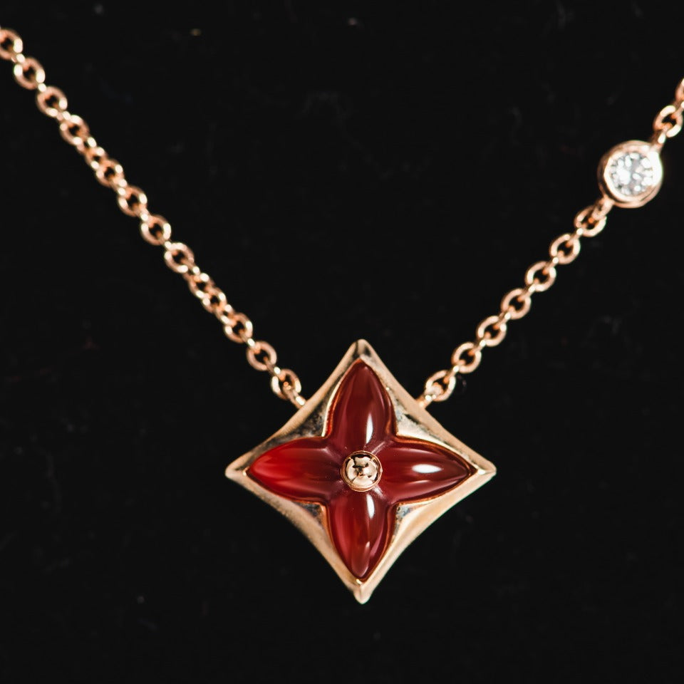 [ECHO ]STAR NECKLACE PINK GOLD 1 DIAMOND