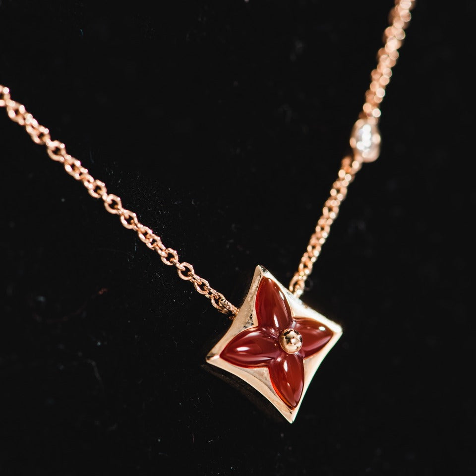 [ECHO ]STAR NECKLACE PINK GOLD 1 DIAMOND