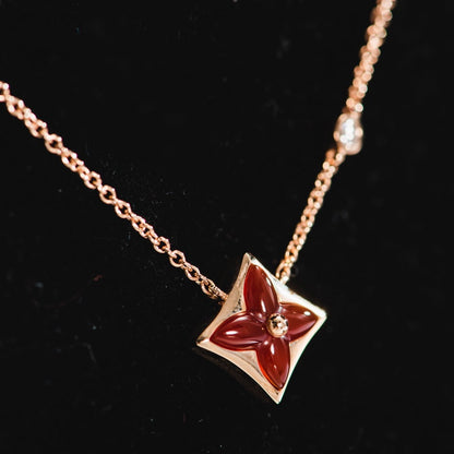 [ECHO ]STAR NECKLACE PINK GOLD 1 DIAMOND