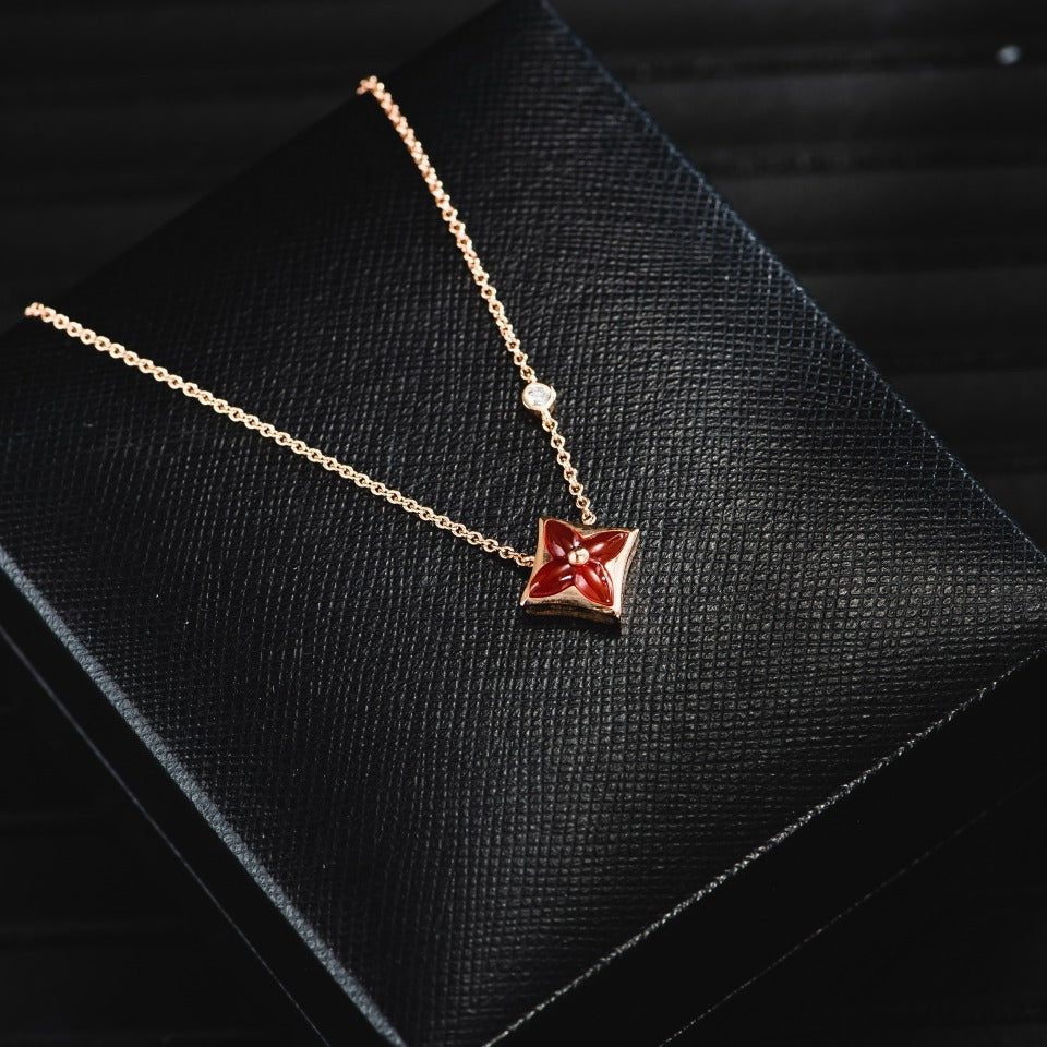 [ECHO ]STAR NECKLACE PINK GOLD 1 DIAMOND