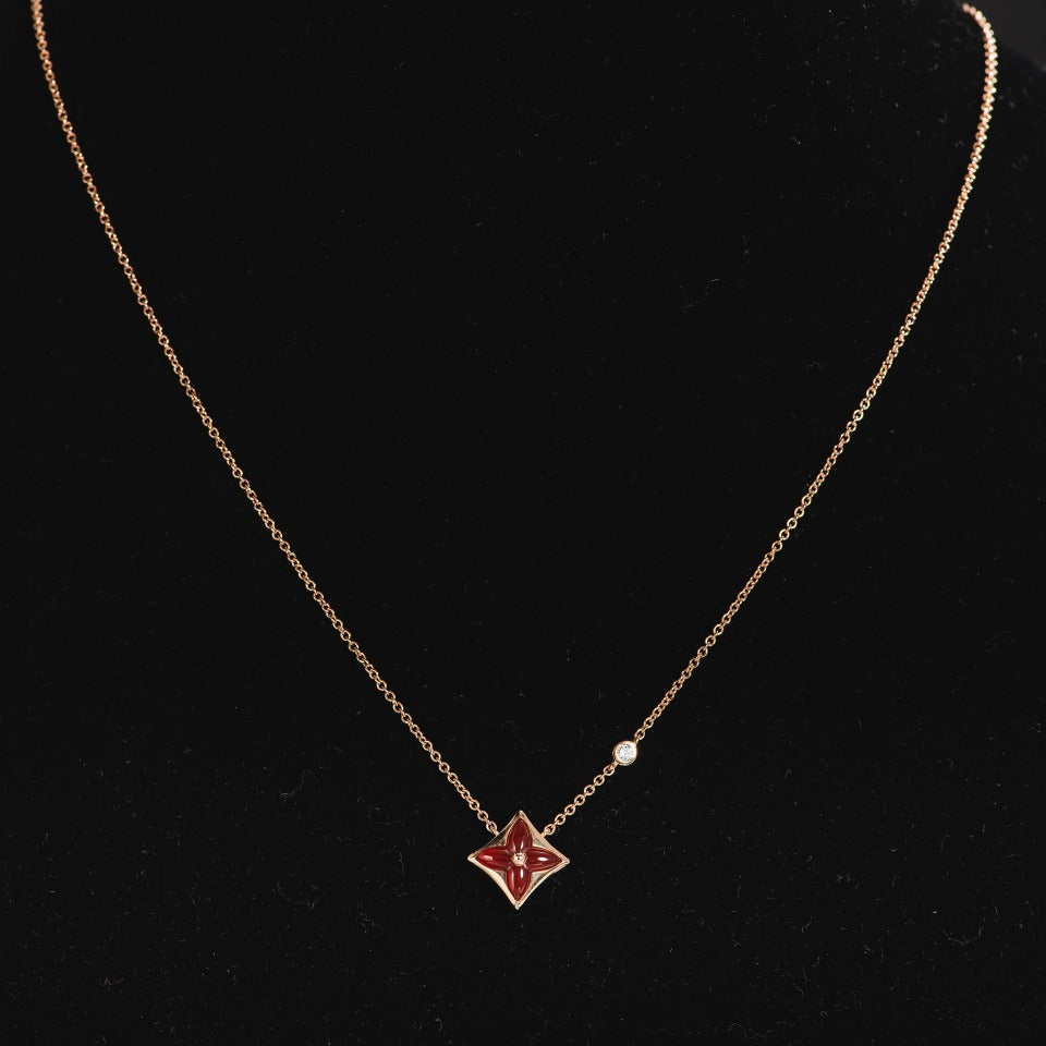 [ECHO ]STAR NECKLACE PINK GOLD 1 DIAMOND