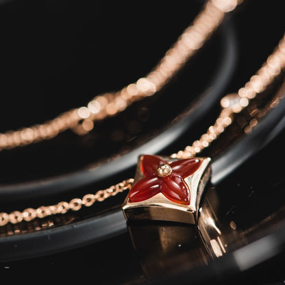 [ECHO ]STAR NECKLACE PINK GOLD 1 DIAMOND