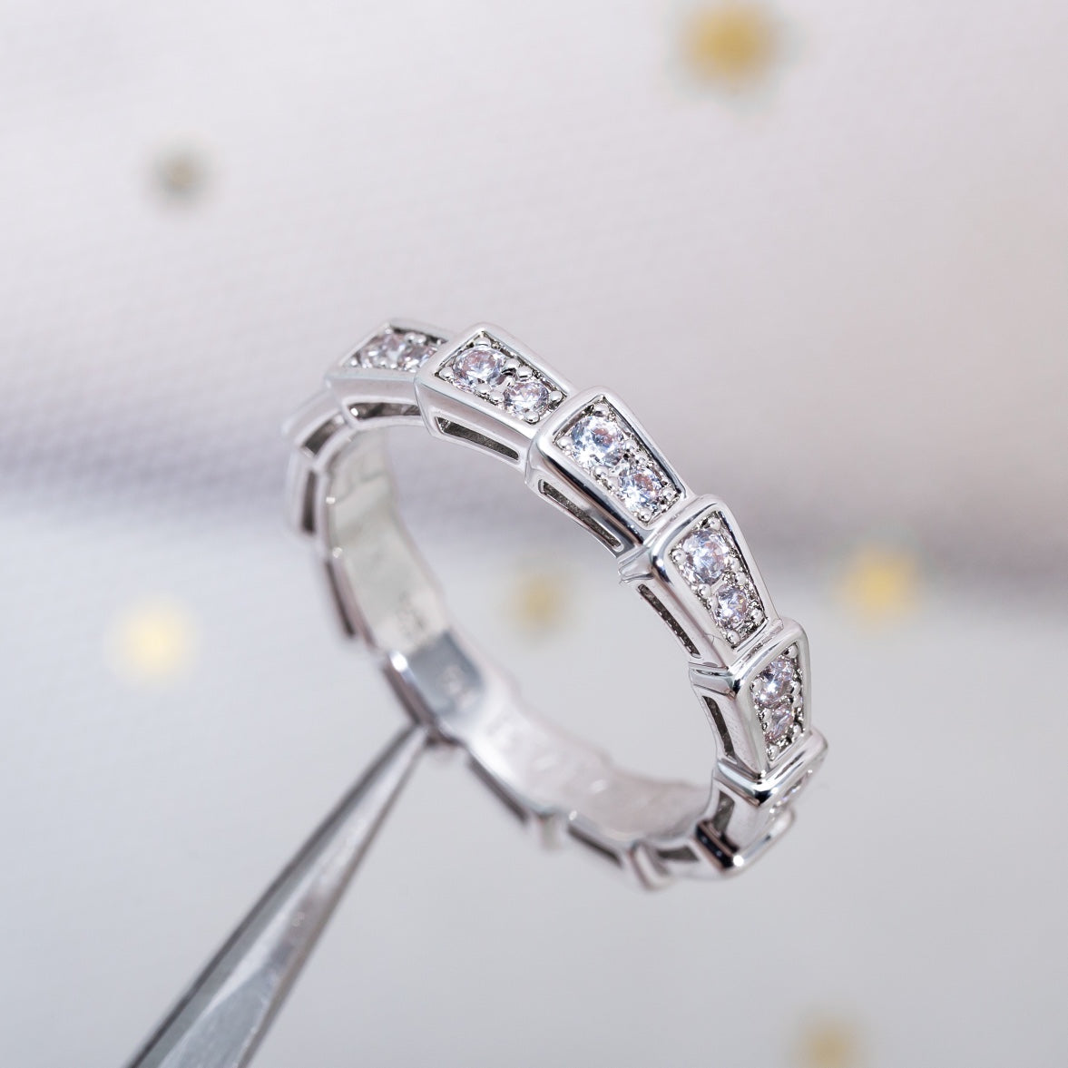 [ECHO ]SERPENTI RING SILVER DIAMOND PAVED 3MM