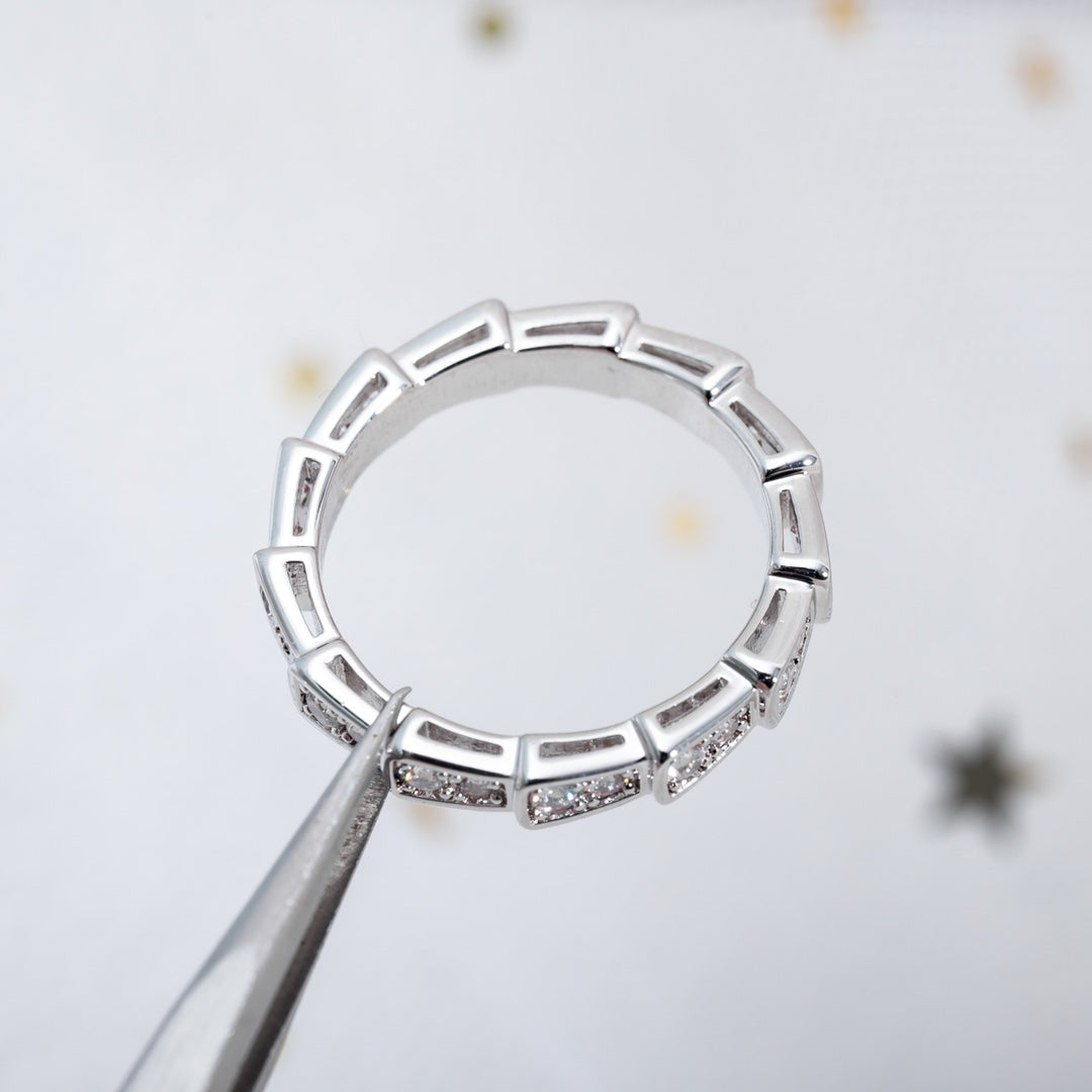 [ECHO ]SERPENTI RING SILVER DIAMOND PAVED 3MM