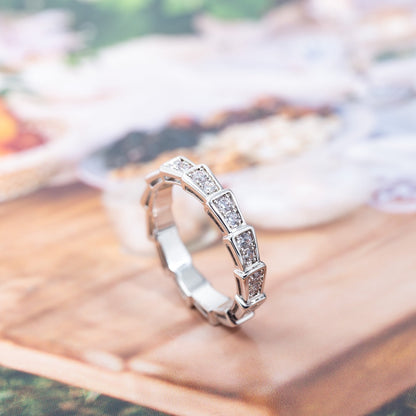 [ECHO ]SERPENTI RING SILVER DIAMOND PAVED 3MM