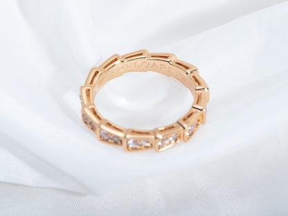 [ECHO ]SERPENTI RING PINK GOLD DIAMOND PAVED 3MM