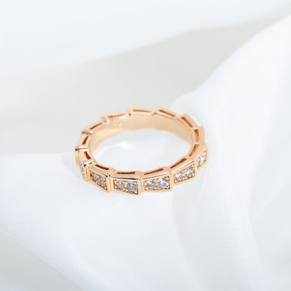 [ECHO ]SERPENTI RING PINK GOLD DIAMOND PAVED 3MM