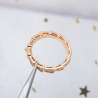 [ECHO ]SERPENTI RING PINK GOLD DIAMOND PAVED 3MM