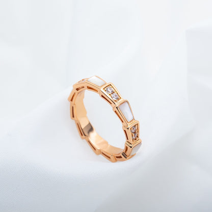 [ECHO ]SERPENTI RING PINK GOLD DIAMOND MOP 3MM