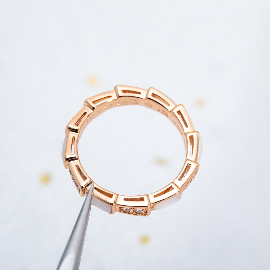 [ECHO ]SERPENTI RING PINK GOLD DIAMOND MOP 3MM