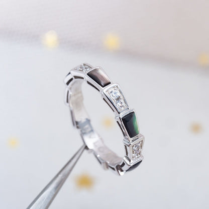 [ECHO ]SERPENTI RING SILVER  DIAMOND BLACK MOP 3MM