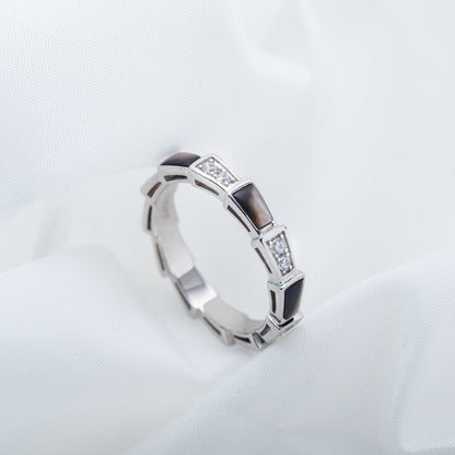 [ECHO ]SERPENTI RING SILVER  DIAMOND BLACK MOP 3MM