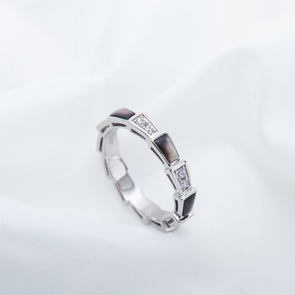[ECHO ]SERPENTI RING SILVER  DIAMOND BLACK MOP 3MM