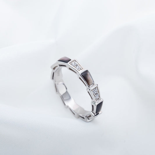 [ECHO ]SERPENTI RING SILVER  DIAMOND BLACK MOP 3MM