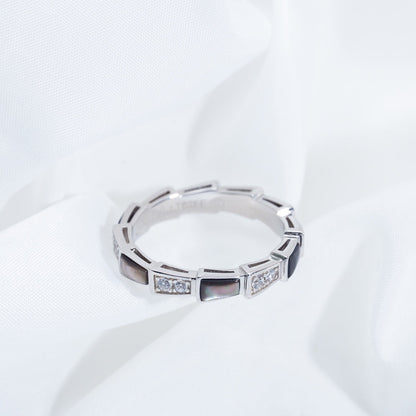 [ECHO ]SERPENTI RING SILVER  DIAMOND BLACK MOP 3MM