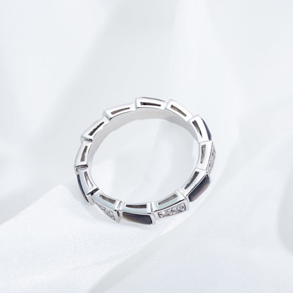 [ECHO ]SERPENTI RING SILVER  DIAMOND BLACK MOP 3MM