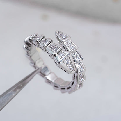 [ECHO ]SERPENTI RING SILVER DIAMOND PAVED 4MM