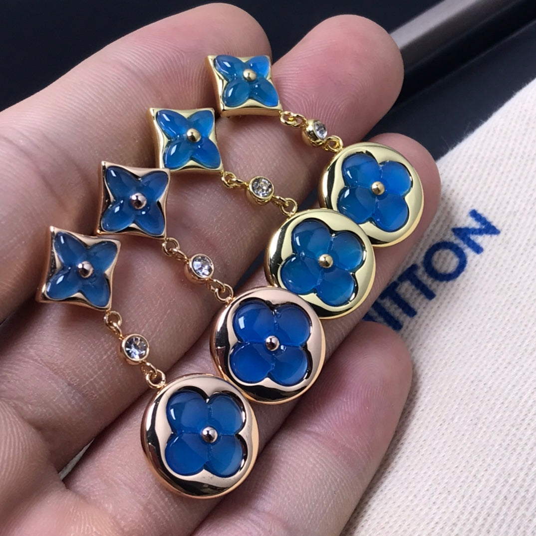 [ECHO ]STAR AND SUN AGATE DIAMOND EARRINGS