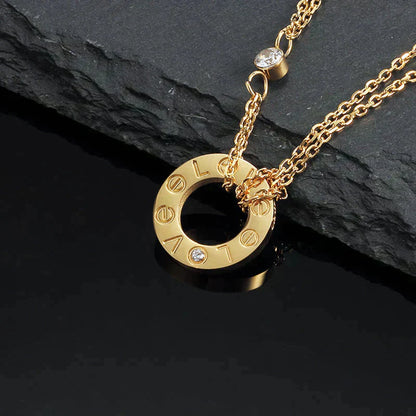 [ECHO ]LOVE NECKLACE 16MM 2 DIAMONDS
