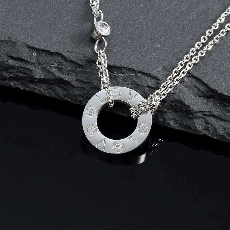 [ECHO ]LOVE NECKLACE 16MM 2 DIAMONDS