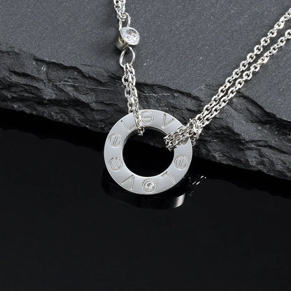 [ECHO ]LOVE NECKLACE 16MM 2 DIAMONDS