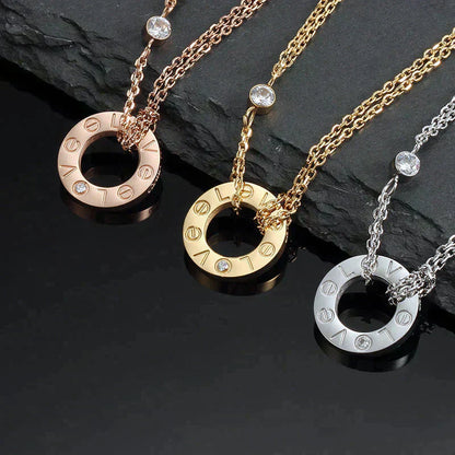 [ECHO ]LOVE NECKLACE 16MM 2 DIAMONDS