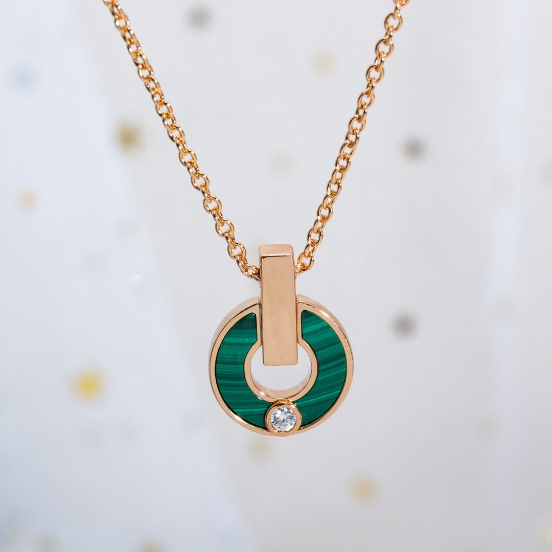 [ECHO ]GARI NECKLACE PINK GOLD MALACHITE