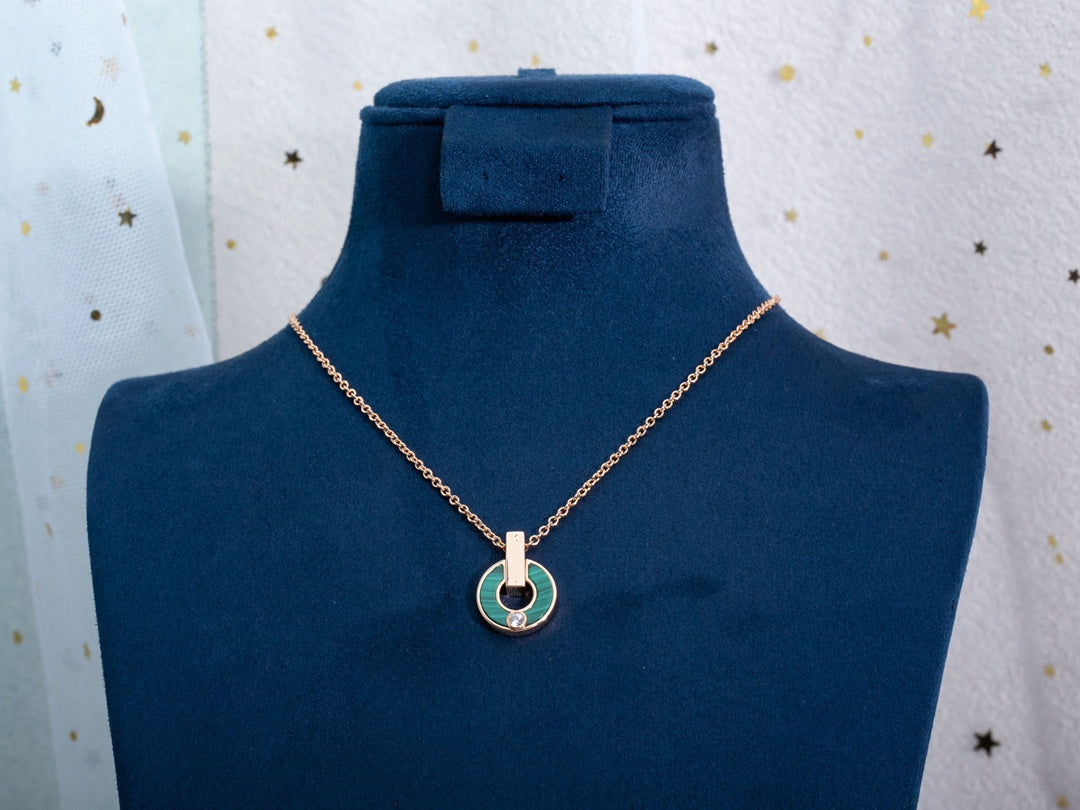 [ECHO ]GARI NECKLACE PINK GOLD MALACHITE
