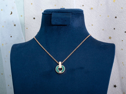 [ECHO ]GARI NECKLACE PINK GOLD MALACHITE