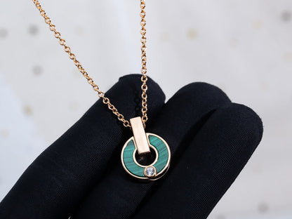 [ECHO ]GARI NECKLACE PINK GOLD MALACHITE