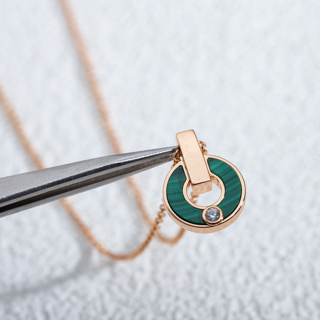 [ECHO ]GARI NECKLACE PINK GOLD MALACHITE