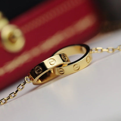 [ECHO ]LOVE NECKLACE DOUBLE RING GOLD