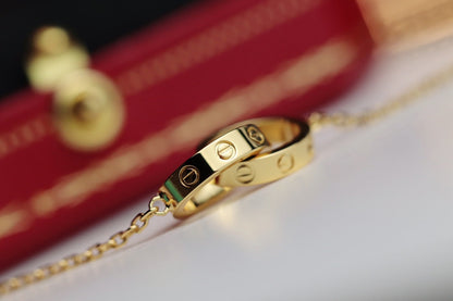 [ECHO ]LOVE NECKLACE DOUBLE RING GOLD