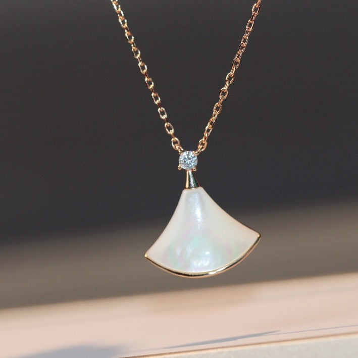 [ECHO ]DREAM NECKLACE WHITE MOP PINK GOLD 1 DIAMOND