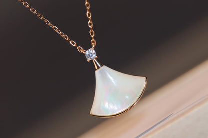 [ECHO ]DREAM NECKLACE WHITE MOP PINK GOLD 1 DIAMOND