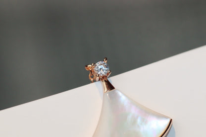 [ECHO ]DREAM NECKLACE WHITE MOP PINK GOLD 1 DIAMOND