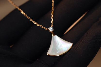 [ECHO ]DREAM NECKLACE WHITE MOP PINK GOLD 1 DIAMOND