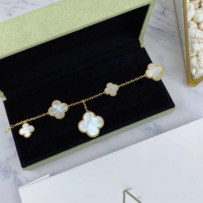 [ECHO ]MAGIC CLOVER MOP GOLD BRACELET 5 MOTIFS