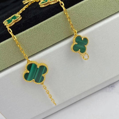 [ECHO ]MAGIC CLOVER MALACHITE GOLD BRACELET 5 MOTIFS