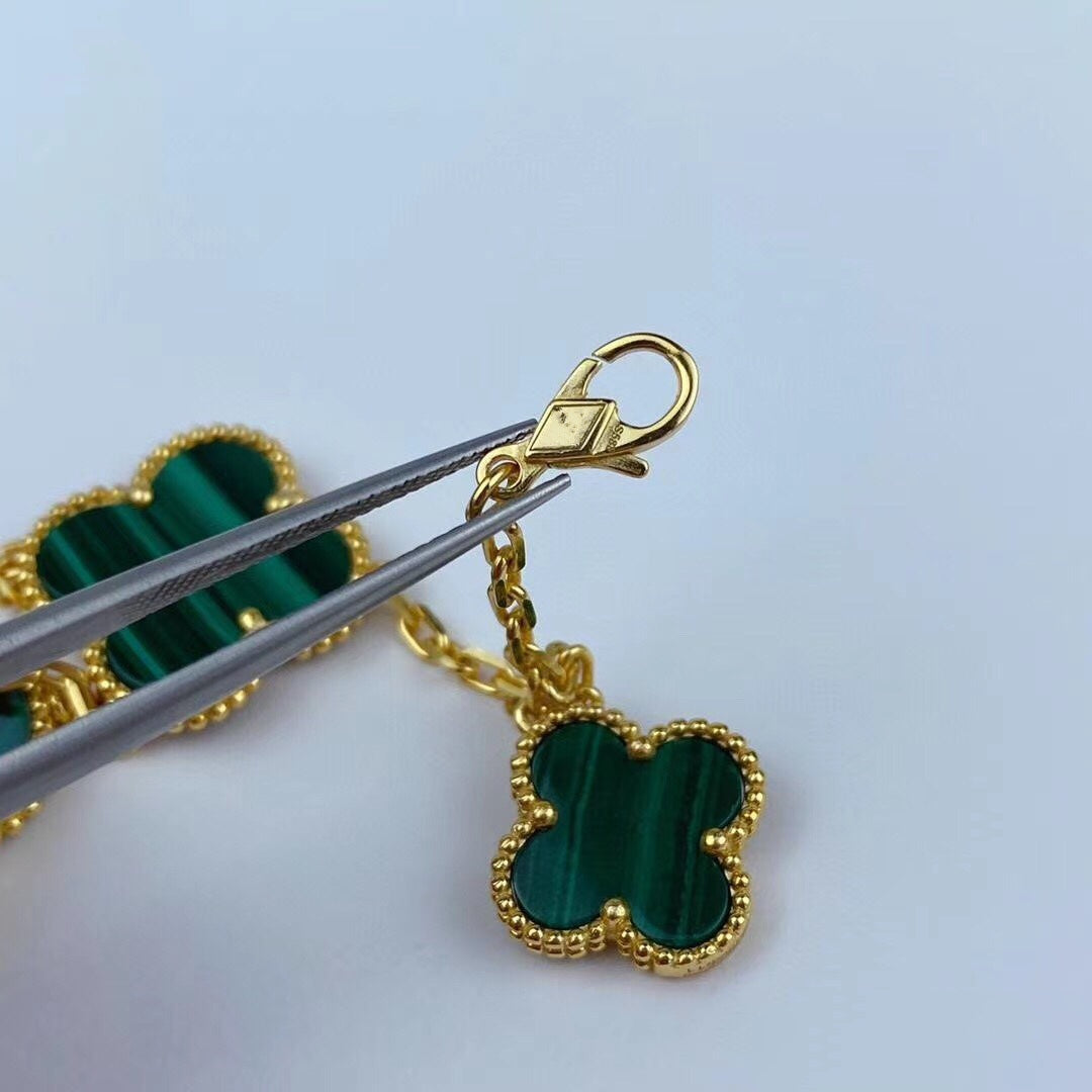 [ECHO ]MAGIC CLOVER MALACHITE GOLD BRACELET 5 MOTIFS