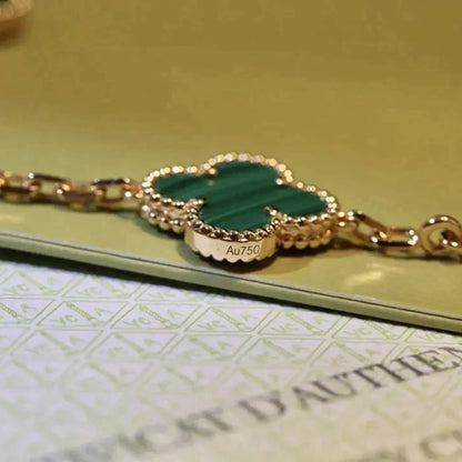 [ECHO ]CLOVER 5 MOTIFS MALACHITE BRACELET
