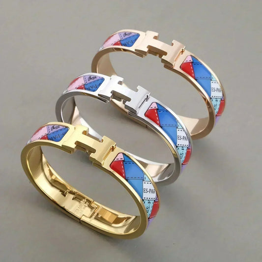 [ECHO ]H BRACELET DOTTED BORDER 12MM