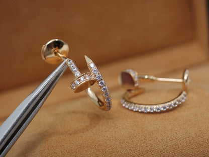 [ECHO ]JUSTE EARRINGS 12.75MM PINK GOLD DIAMOND