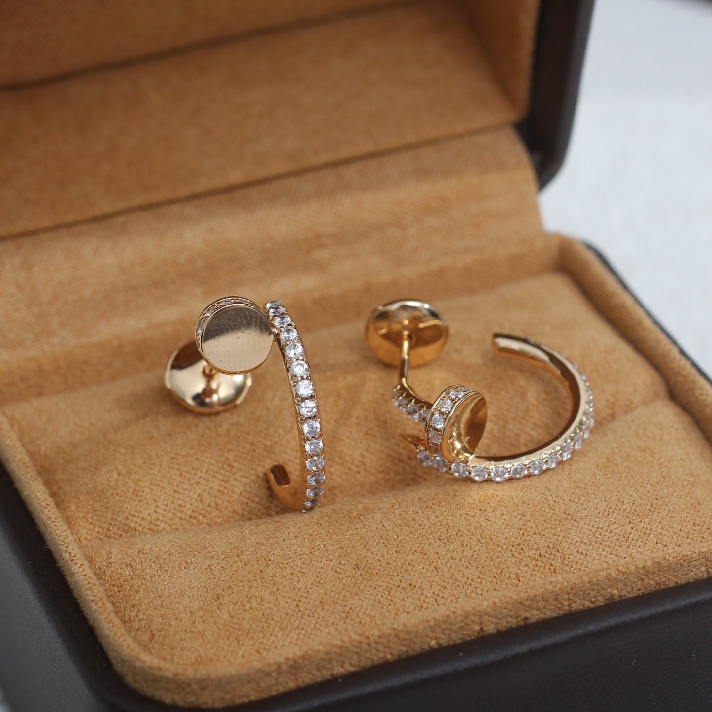 [ECHO ]JUSTE EARRINGS 12.75MM PINK GOLD DIAMOND