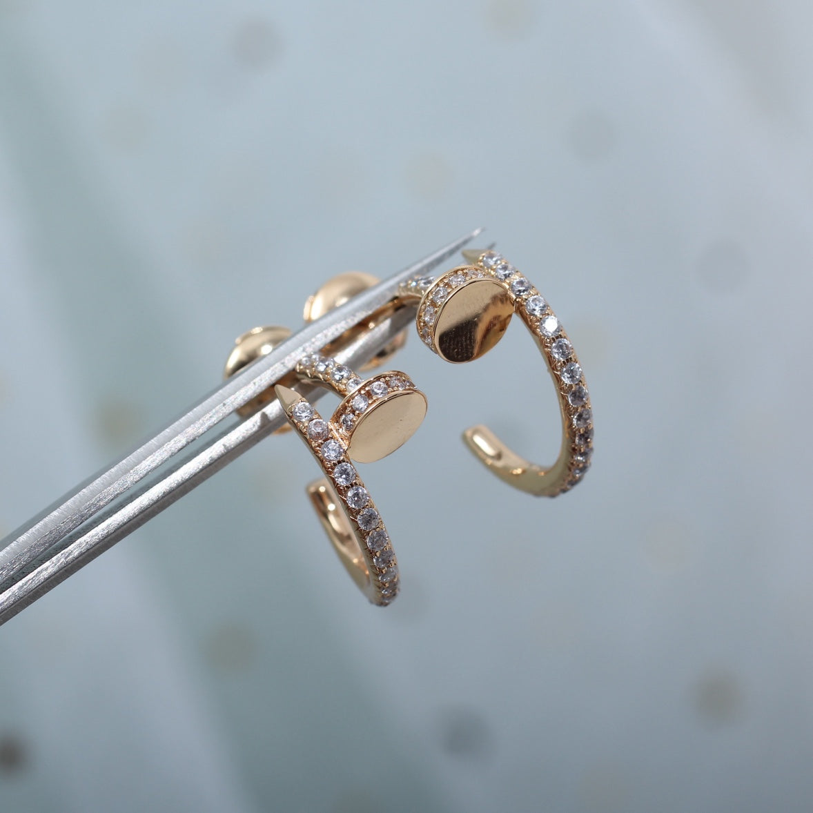 [ECHO ]JUSTE EARRINGS 12.75MM PINK GOLD DIAMOND