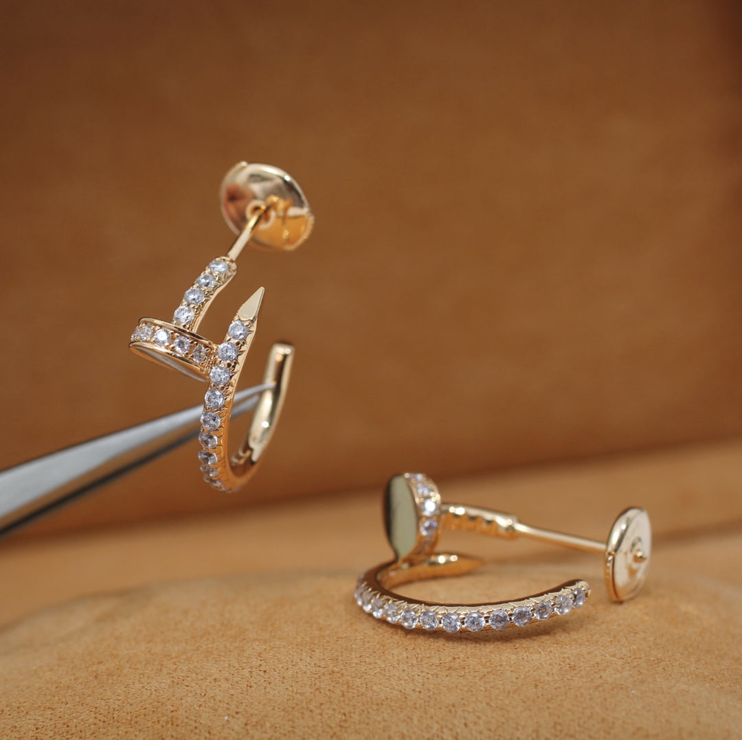 [ECHO ]JUSTE EARRINGS 12.75MM PINK GOLD DIAMOND