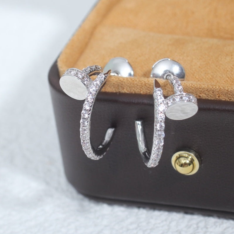 [ECHO ]JUSTE EARRINGS 12.75MM SILVER DIAMOND